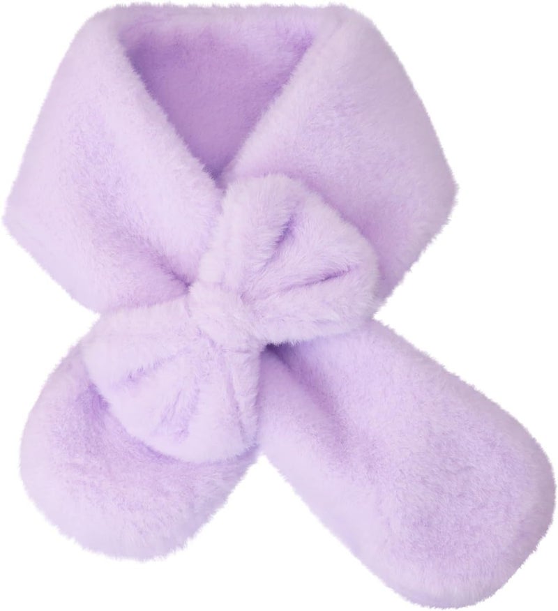 YATANAM Girls Scarf Fuzzy Fleece Kids Scarves Winter Warm Scarf Toddler Adjustable Soft Neck Warmer - Image 1